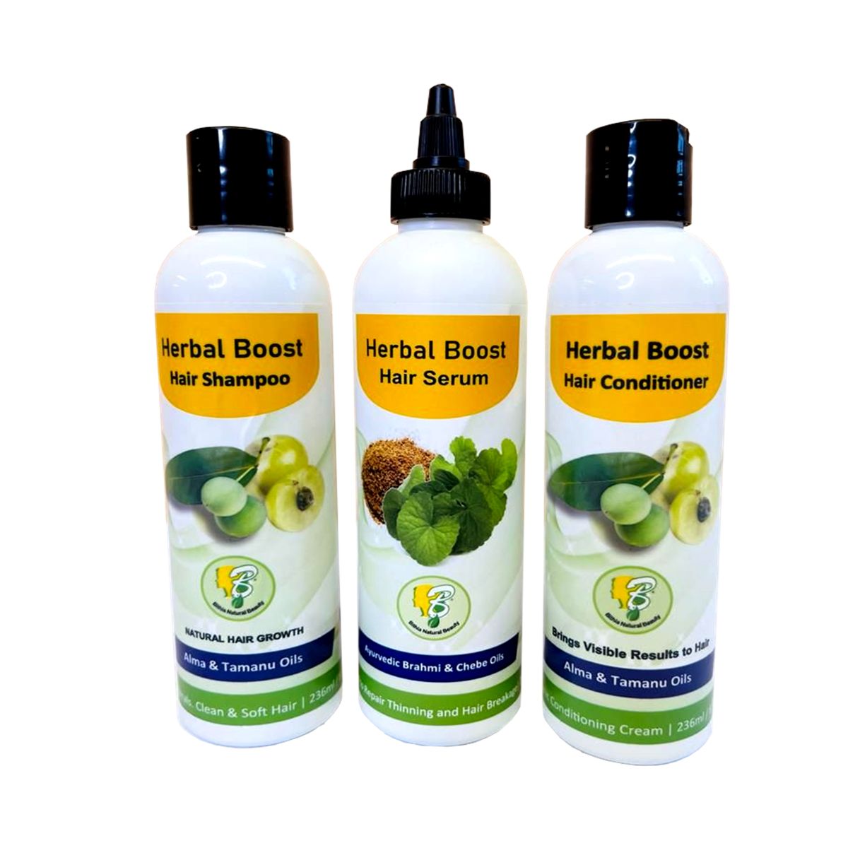 Herbal Boost Shampoo, Hair Serum, Conditioner - 8 Oz